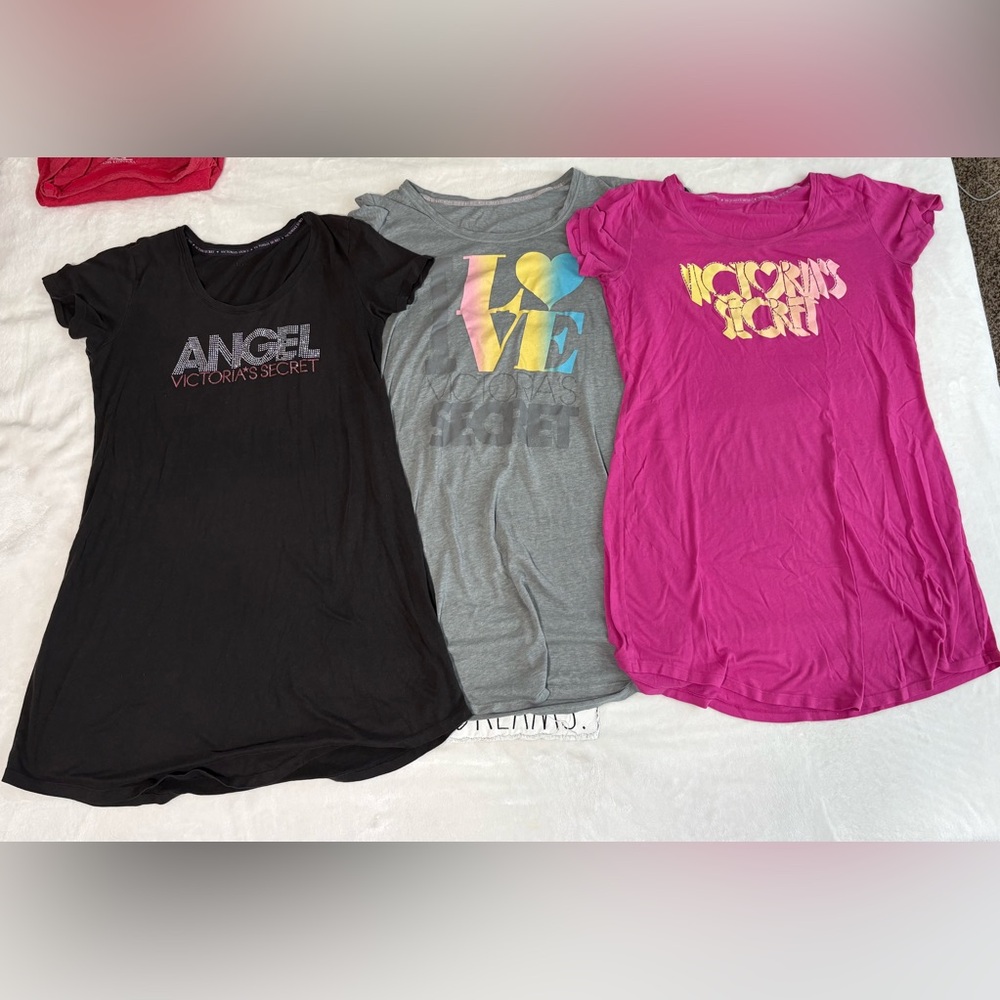 Victoria’s Secret lot of three sleep shirts Size Large